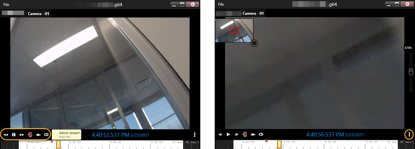 A video being played showing the video timeline and player controls.