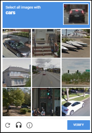 The reCAPTCHA window tromping the user to validate that they are a legitimate human user.