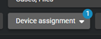 The 'Device assignment' search filter in Clearance.