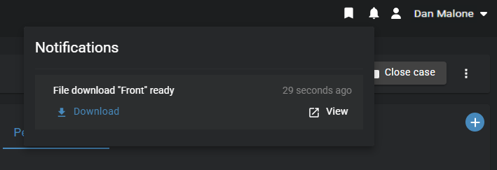 The notification menu in Clearance showing a video segment that has been downloaded.