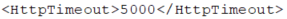 The HTTP timeout code line with '5000' added.