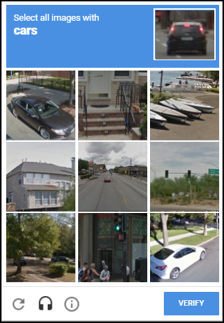 La fenêtre reCAPTCHA invitant l'utilisateur à prouver qu'il n’est pas un robot.