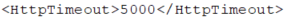 La ligne de code de délai d’expiration HTTP avec la valeur '5000' ajoutée.